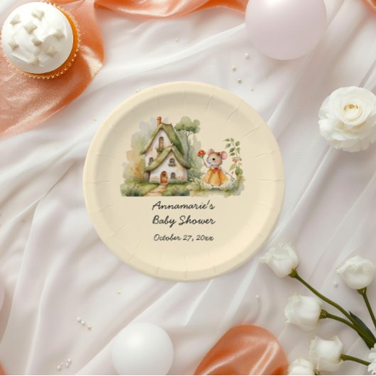 かわいいお洒落マウスの赤ちゃんシャワー | ペーパープレート