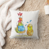 かわいいお洒落ママ鶏とベビー クッション (ブランケット)