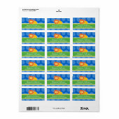 かわいいお洒落マンガのライオン住所 シール (フルシート)