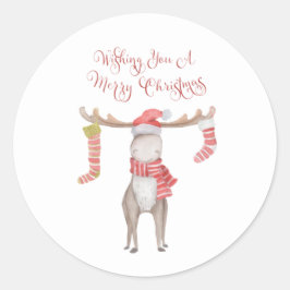 かわいいお洒落ムースメリークリスマス ラウンドシール