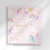 かわいいお洒落ユニコーンガール5誕生日 招待状