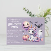 かわいいお洒落ユニコーンハローウィンパーティ 招待状 (スタンド正面)