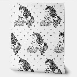 かわいいお洒落ユニコーン子供部屋キッズルームペイント可能 壁紙