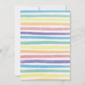 かわいいお洒落ユニコーン虹の女の子の赤ちゃんシャワー 招待状 (裏面)