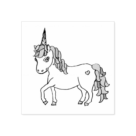 かわいいお洒落ユニコーン ラバースタンプ (インプリント)