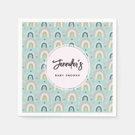 かわいいお洒落レインボーパターン スタンダードカクテルナプキン