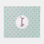 かわいいお洒落レインボーパターン フリースブランケット (正面(横))