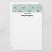 かわいいお洒落レインボーパターン 便箋 (正面/裏面)