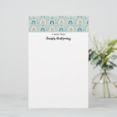 かわいいお洒落レインボーパターン 便箋 (スタンド正面)