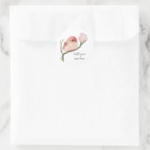 かわいいお洒落レッドポーリングバードステッカー ラウンドシール (バッグ)