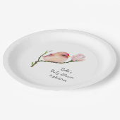 かわいいお洒落レッドポールバード紙プレート ペーパープレート (アングル)