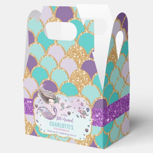 かわいいお洒落人魚の誕生日パーティーありがとう フェイバーボックス (オープン)