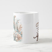 かわいいお洒落冬の格言水の色プリント金ゴールド ジャンボコーヒーマグカップ (正面)