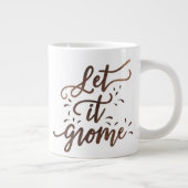 かわいいお洒落冬の格言水の色プリント金ゴールド ジャンボコーヒーマグカップ (右)