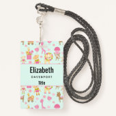 かわいいお洒落動物のおもちゃ バッジ (裏面ランヤード)