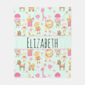 かわいいお洒落動物のおもちゃ フリースブランケット (正面)