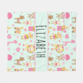 かわいいお洒落動物のおもちゃ フリースブランケット (正面(横))