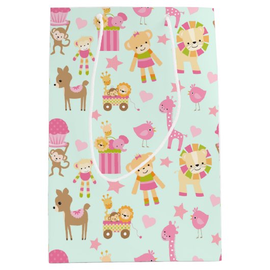 かわいいお洒落動物のおもちゃ ミディアムペーパーバッグ (正面)