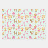 かわいいお洒落動物のおもちゃ ラッピングペーパーシート (正面)