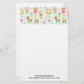 かわいいお洒落動物のおもちゃ 便箋 (正面/裏面)