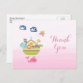 かわいいお洒落動物園の動物アーク赤ちゃんシャワー感謝してい ポストカード (正面/裏面)