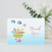 かわいいお洒落動物園の動物アーク赤ちゃんシャワー感謝してい 招待状 (スタンド正面)