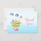 かわいいお洒落動物園の動物アーク赤ちゃんシャワー感謝してい 招待状 (正面)