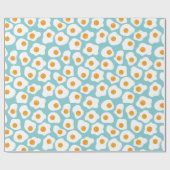 かわいいお洒落卵黄模様(ティール(緑がかった色)ブルー) ラッピングペーパー (フラット)