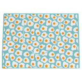 かわいいお洒落卵黄模様(ティール（緑がかった色）ブルー) ラージペーパーバッグ (正面)