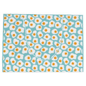 かわいいお洒落卵黄模様(ティール（緑がかった色）ブルー) ラージペーパーバッグ (裏面)