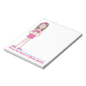 かわいいお洒落女の子らしい女の子漫画スケッチ ノートパッド (回転)