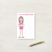 かわいいお洒落女の子らしい女の子漫画スケッチ ポストイット (デスク上)