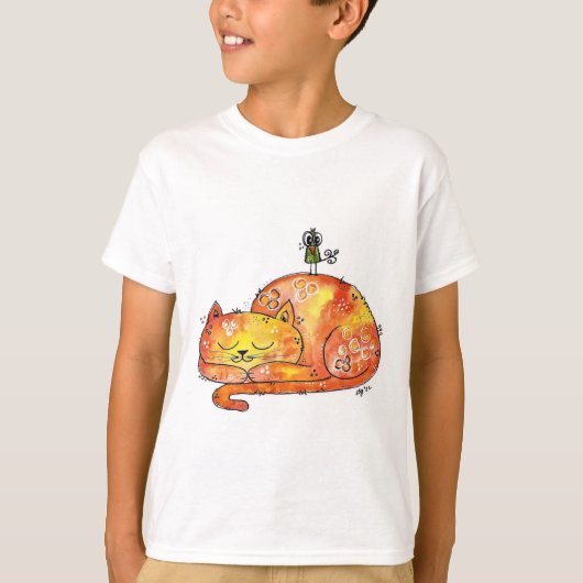 かわいいお洒落寝猫Tシャツ Tシャツ (正面)