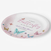 かわいいお洒落小さな蝶の女の子の赤ちゃんシャワー ペーパープレート (アングル)