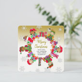 かわいいお洒落小妖精や小人とキャンディ金ゴールド カード (スタンド正面)