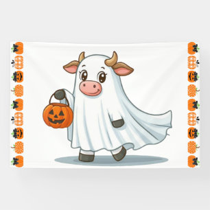 かわいいお洒落幽霊牛 横断幕
