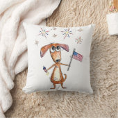 かわいいお洒落愛国犬（旗つき） クッション (ブランケット)