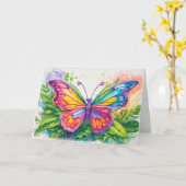 かわいいお洒落抽象芸術バタフライアート カード (黄色い花)