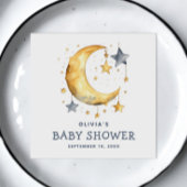 かわいいお洒落月&星の天の赤ちゃんシャワー スタンダードカクテルナプキン