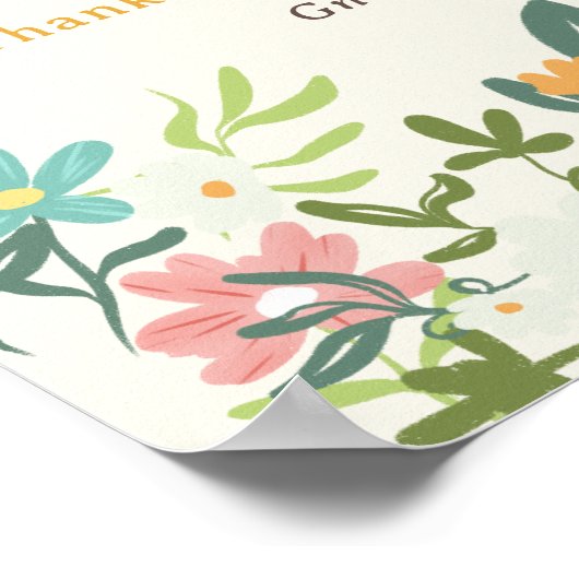 かわいいお洒落格言ファースト誕生日へようこそ ポスター (角)