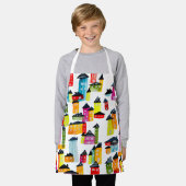 かわいいお洒落水彩住宅 エプロン (着用した状態)