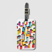 かわいいお洒落水彩住宅 ラゲッジタグ (正面縦)