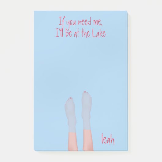 かわいいお洒落水海ガーリーピンクの足指 ポストイット (正面)