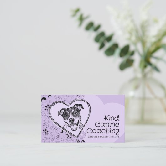 かわいいお洒落犬のトレーナー 名刺 (スタンド正面)