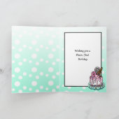 かわいいお洒落猫とバルーン誕生日 カード (内部)