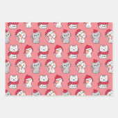 かわいいお洒落猫のクリスマス ラッピングペーパーシート (正面3)