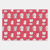 かわいいお洒落猫のクリスマス ラッピングペーパーシート (正面)