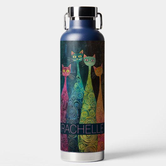 かわいいお洒落猫の名前 ウォーターボトル (正面)