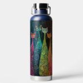 かわいいお洒落猫の名前 ウォーターボトル (背面)