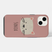 かわいいお洒落猫顔 iPhoneケース (裏面横)